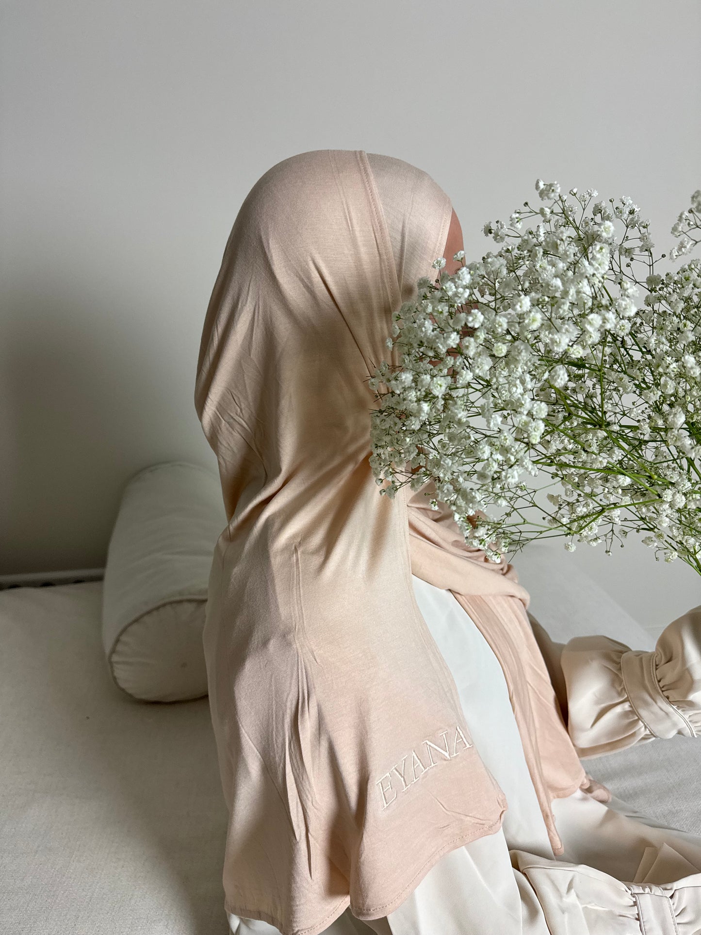 BAMBOO JERSEY SCARF - Peach Glow