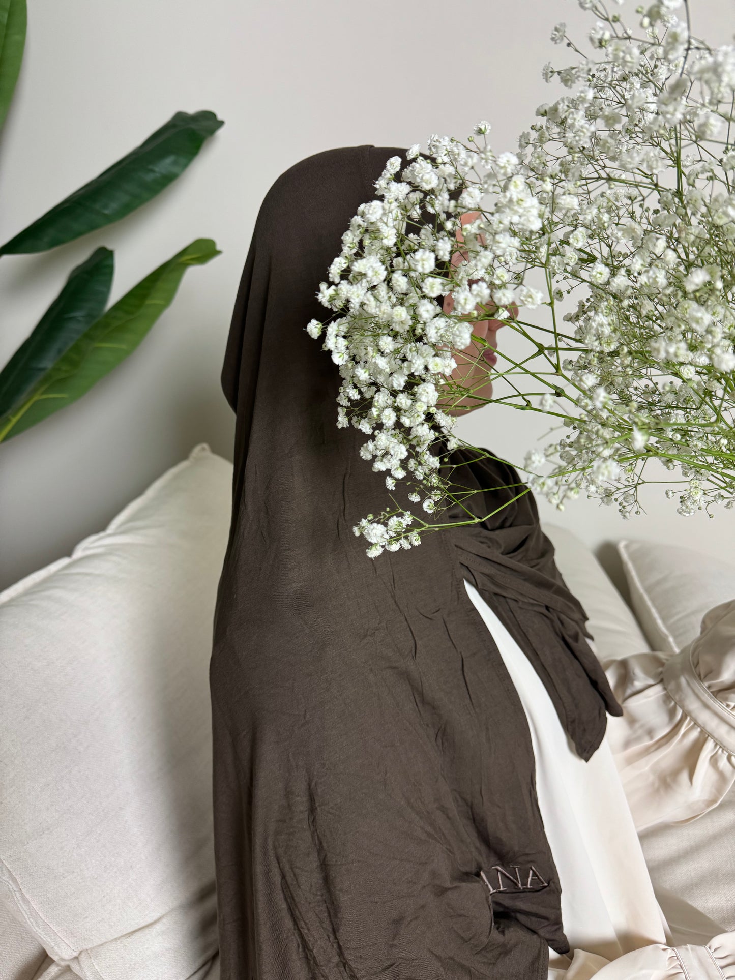 BAMBOO JERSEY SCARF - Espresso Brown