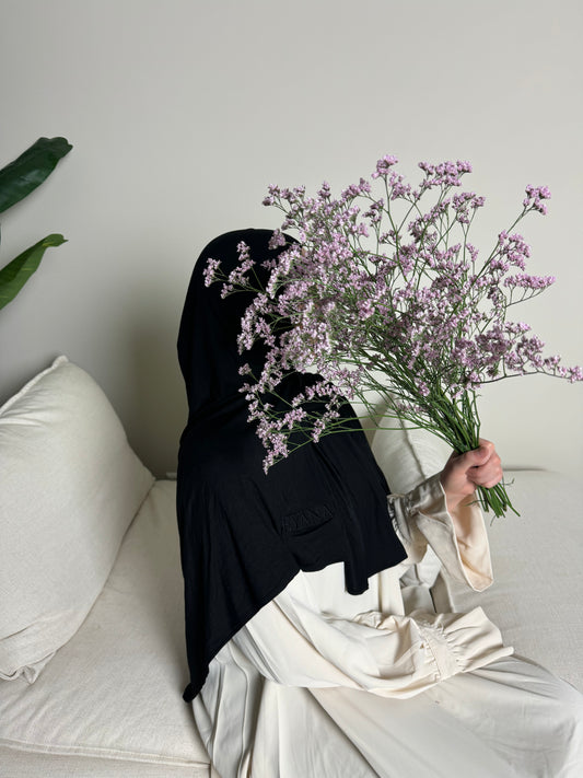 BAMBOO JERSEY SCARF - Midnight Black