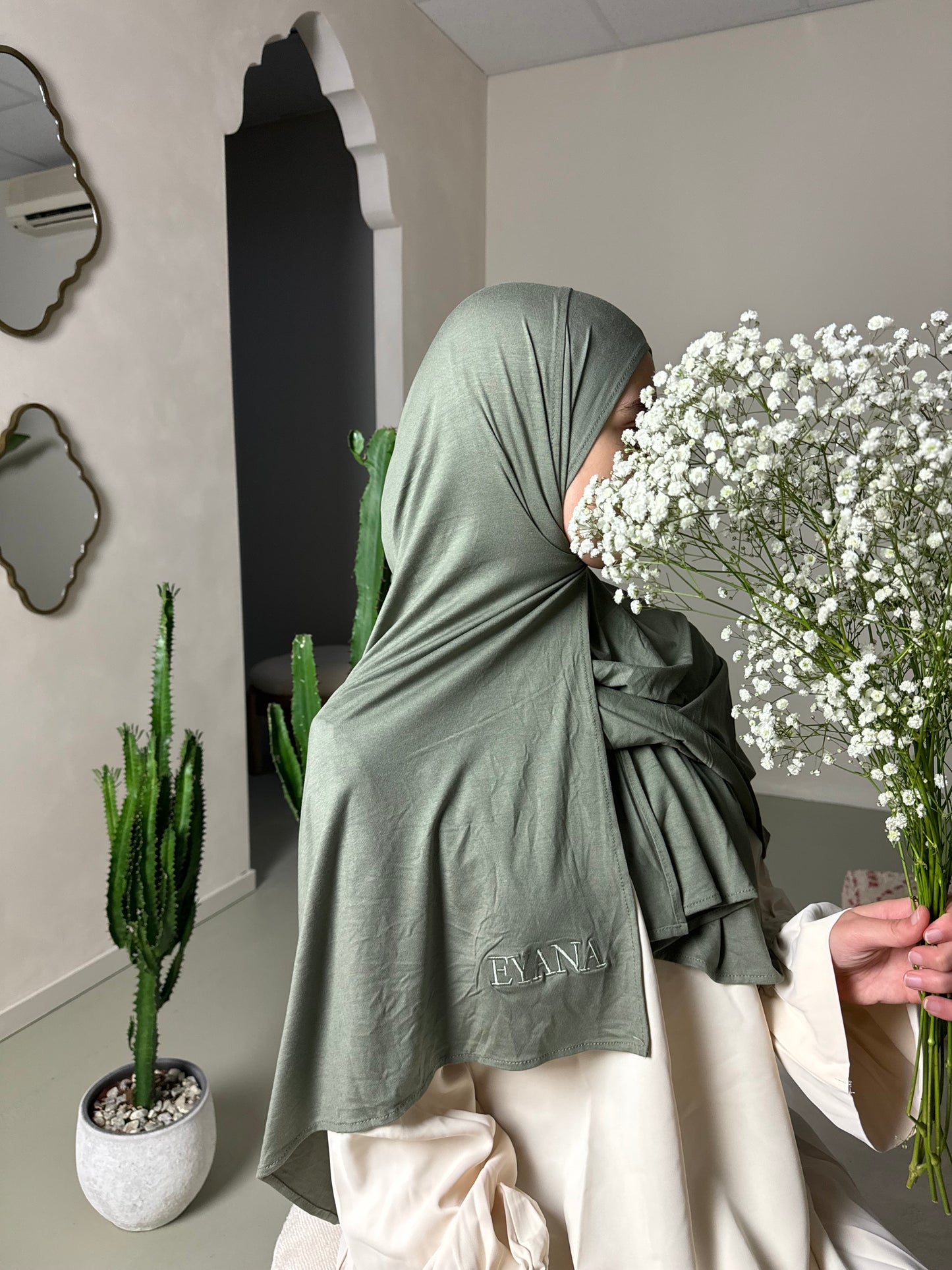 BAMBOO JERSEY SCARF - Army Green
