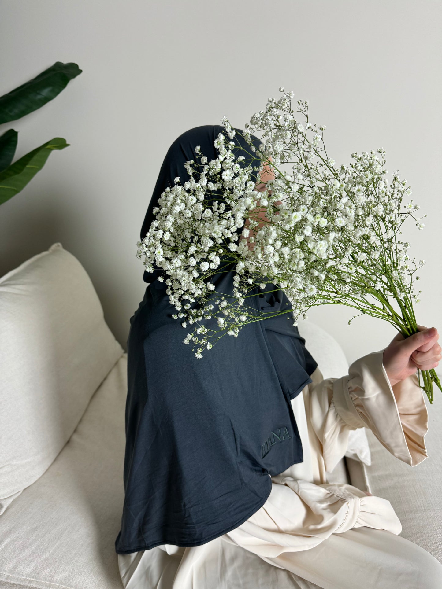 BAMBOO JERSEY SCARF - Charcoal Grey