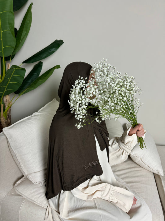 BAMBOO JERSEY SCARF - Espresso Brown
