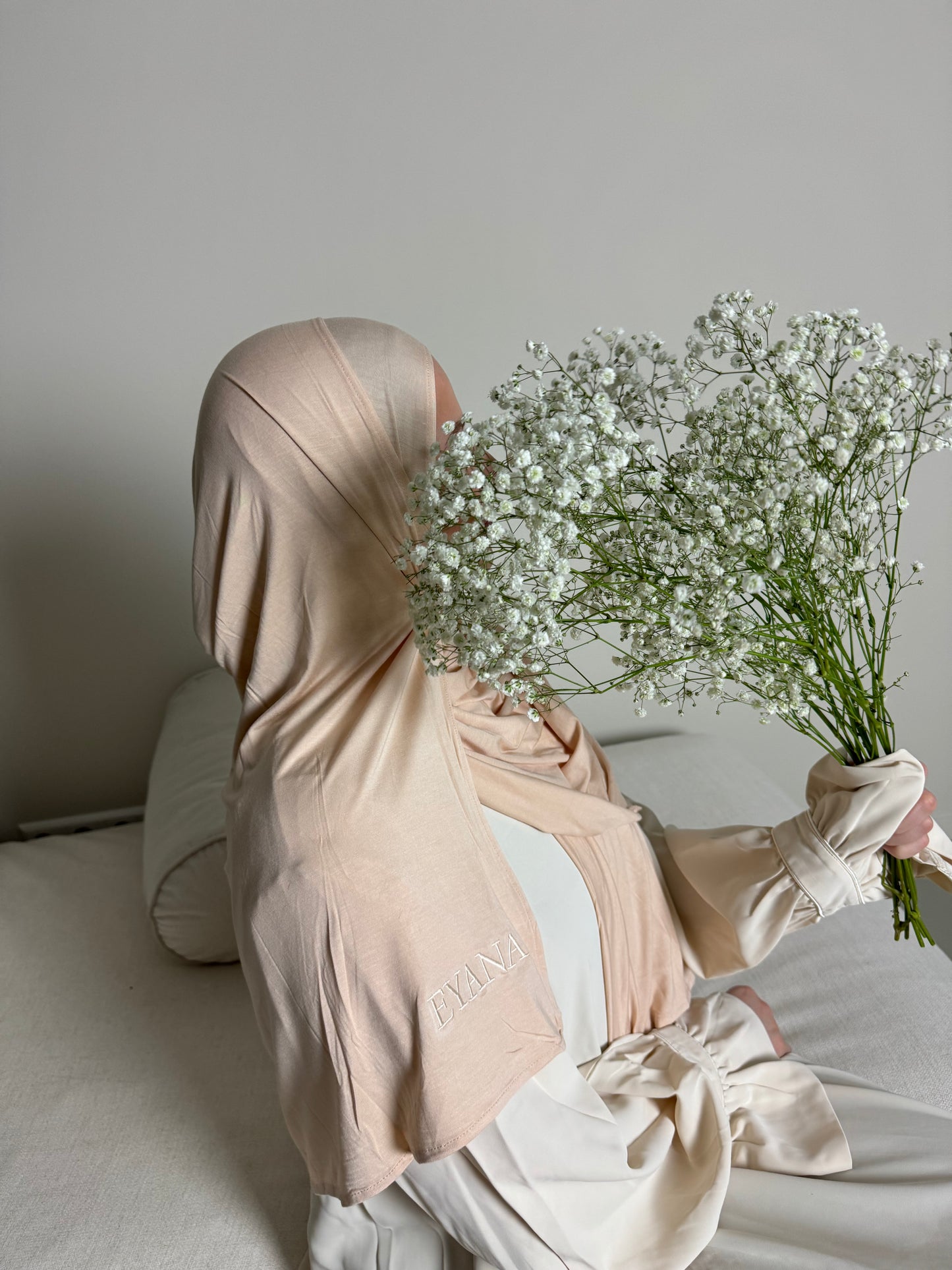 BAMBOO JERSEY SCARF - Peach Glow