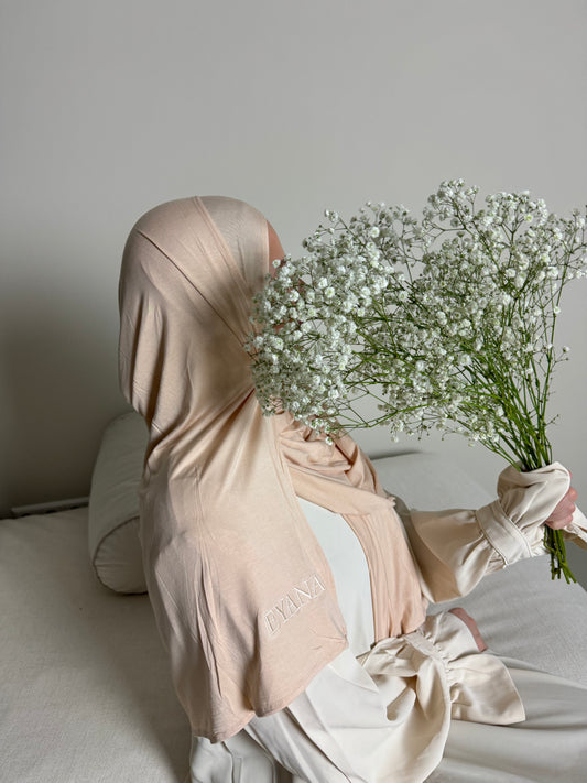 BAMBOO JERSEY SCARF - Peach Glow